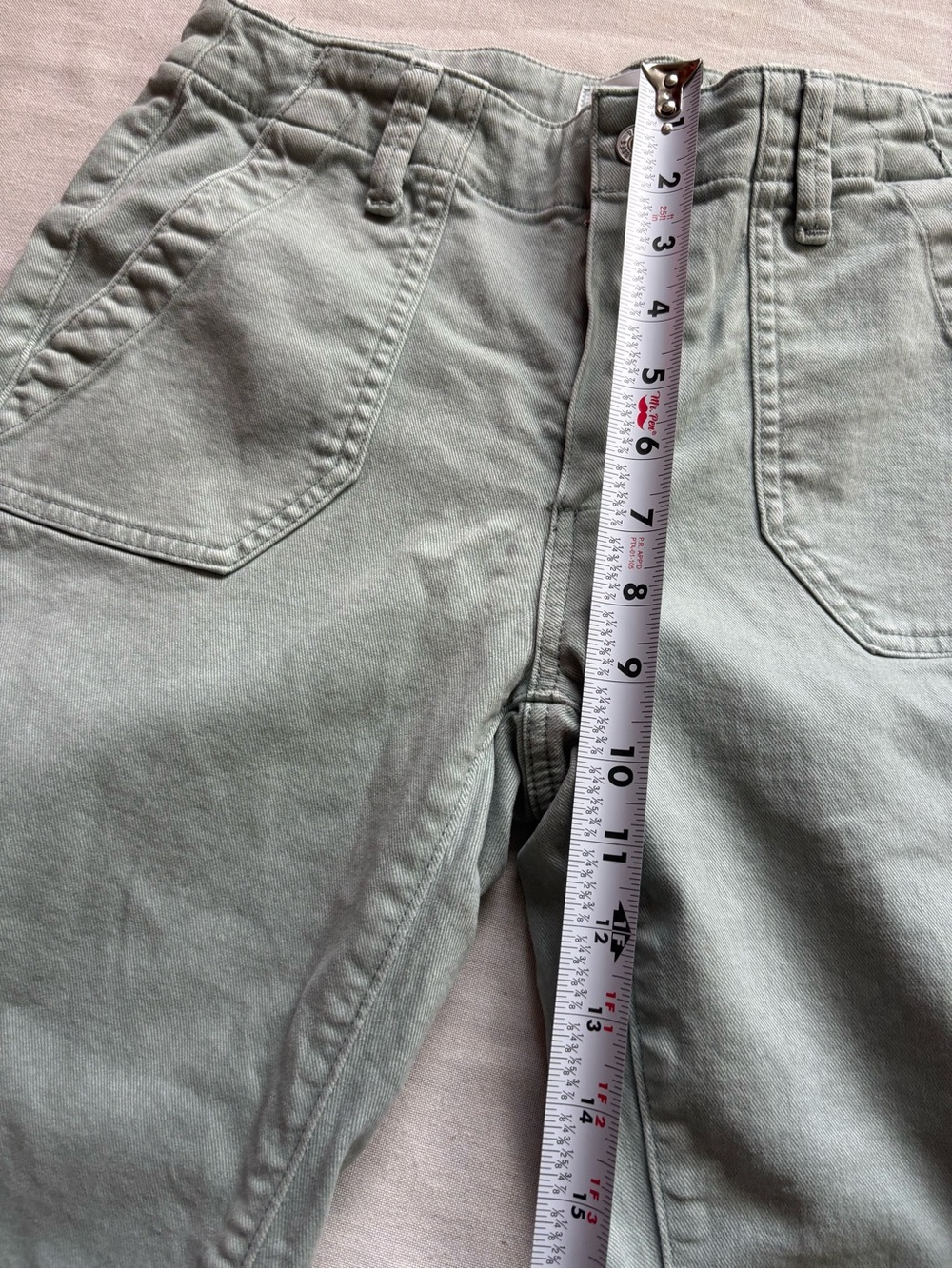 Paige Mayslie Mid Rise Straight Ankle Jeans Vintage Dusty Sage Size 27 Style 760 - Picture 13 of 13